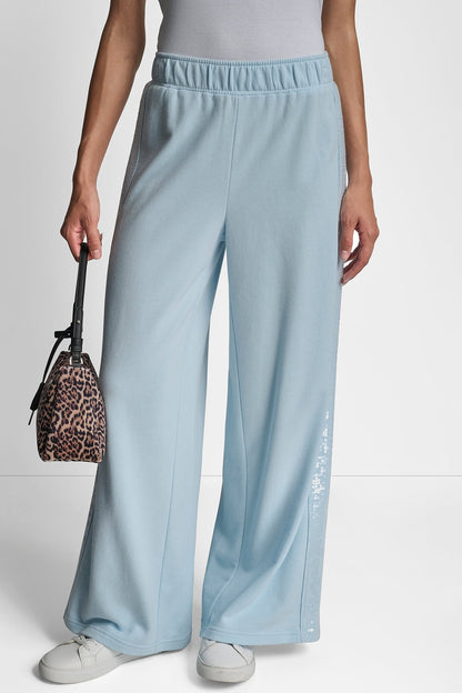 SEQUIN STRIPE WIDE LEG PANT