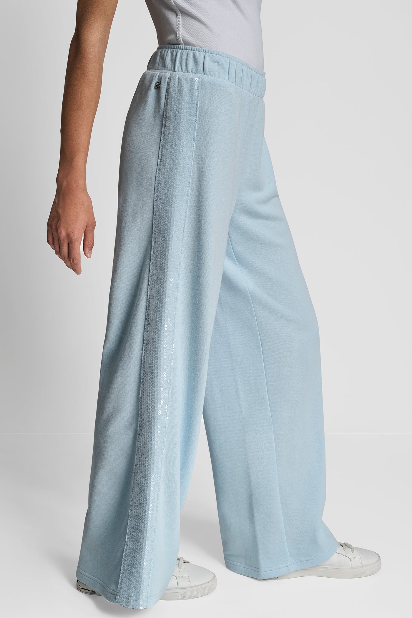 SEQUIN STRIPE WIDE LEG PANT
