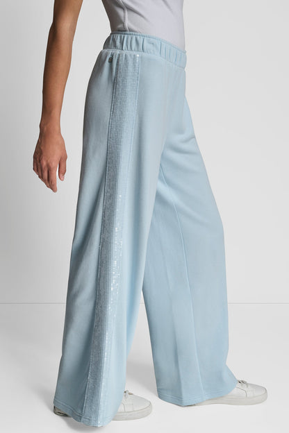 SEQUIN STRIPE WIDE LEG PANT