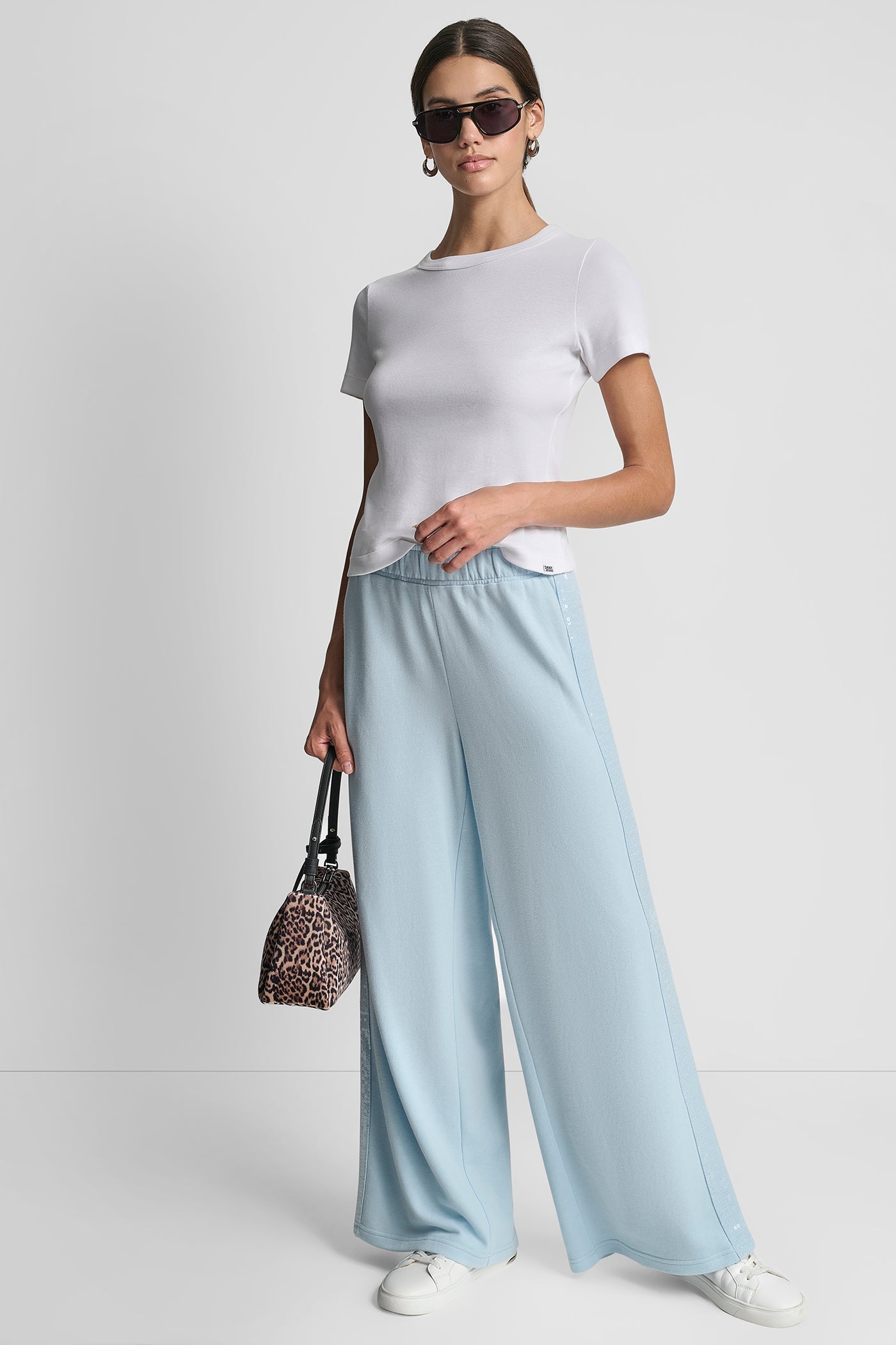 SEQUIN STRIPE WIDE LEG PANT