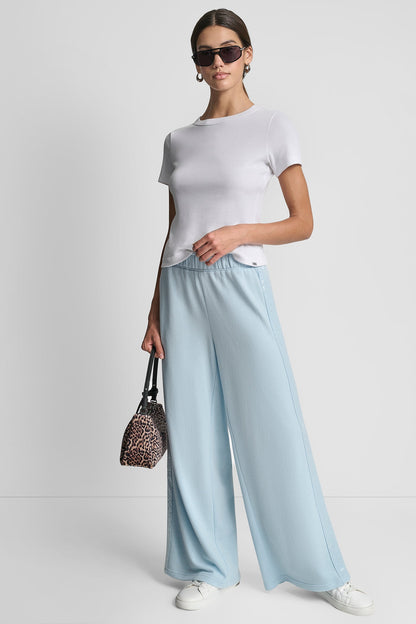 SEQUIN STRIPE WIDE LEG PANT
