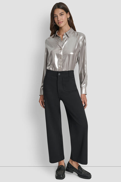 HIGH-RISE CROPPED WIDE LEG PANT