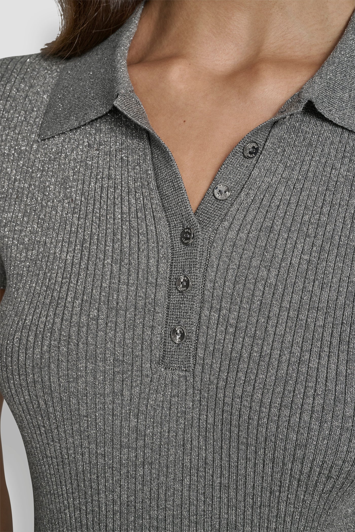 POLO RIB SWEATER WITH LUREX