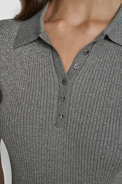POLO RIB SWEATER WITH LUREX