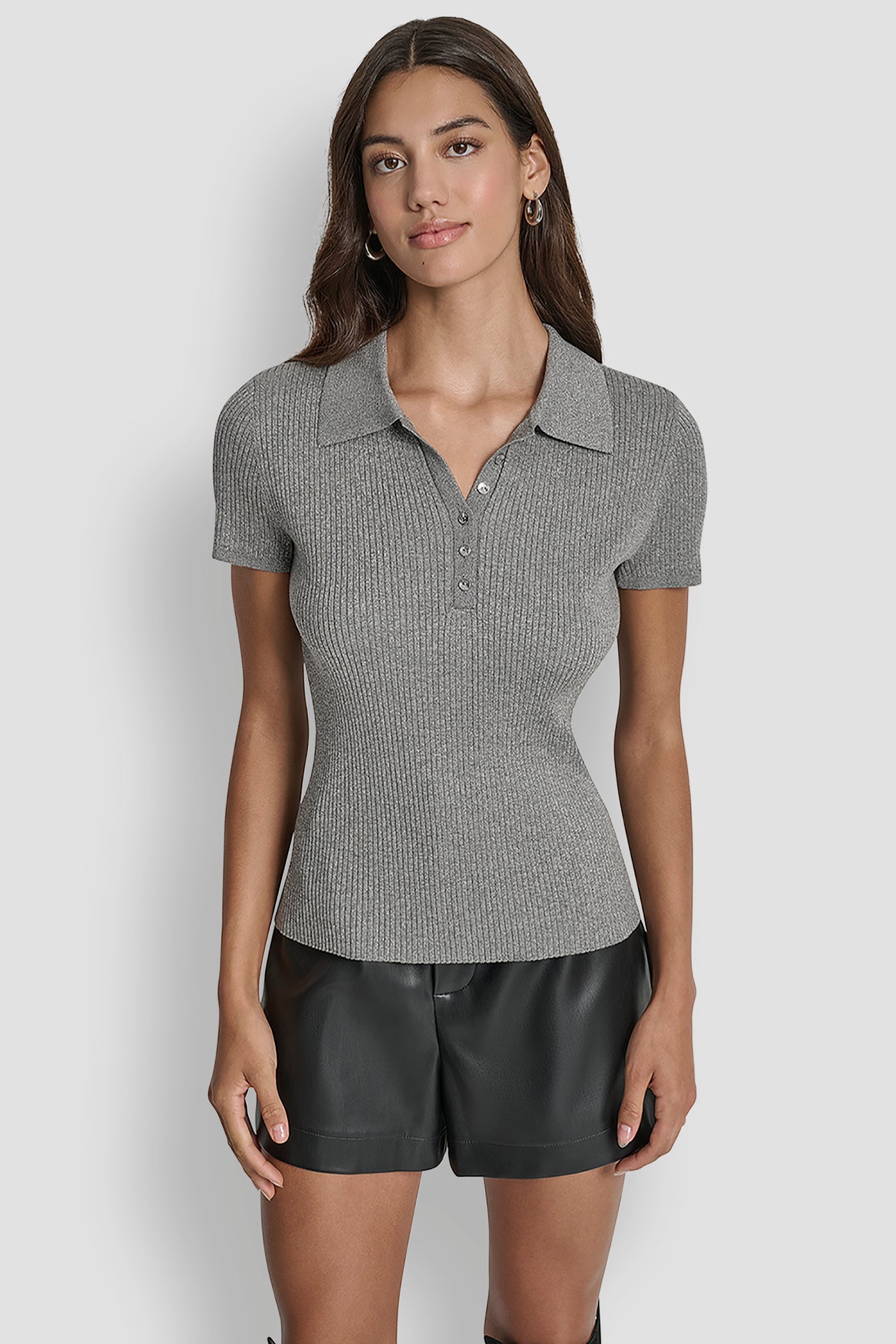 POLO RIB SWEATER WITH LUREX