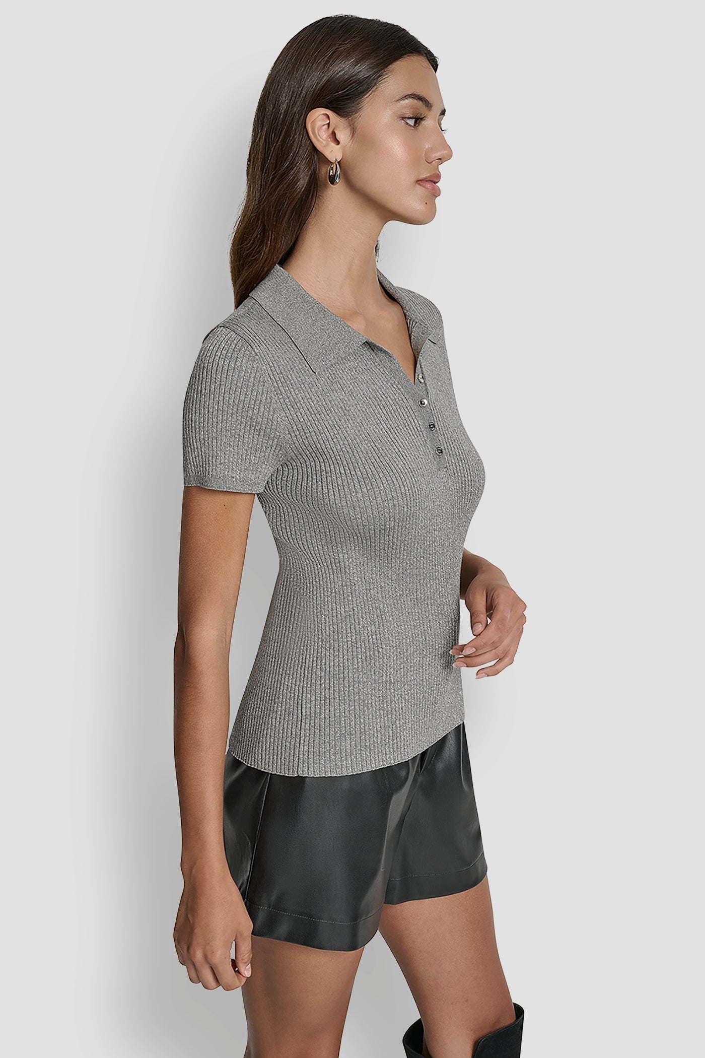 POLO RIB SWEATER WITH LUREX
