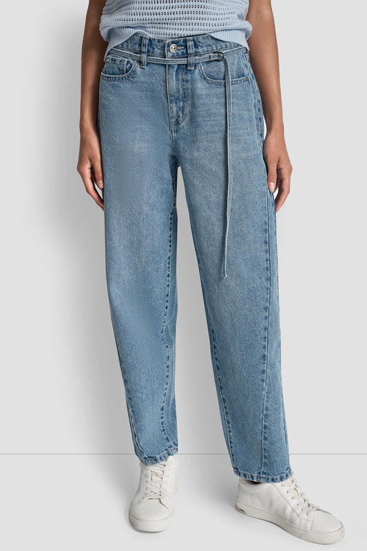 MID-RISE BARREL JEANS