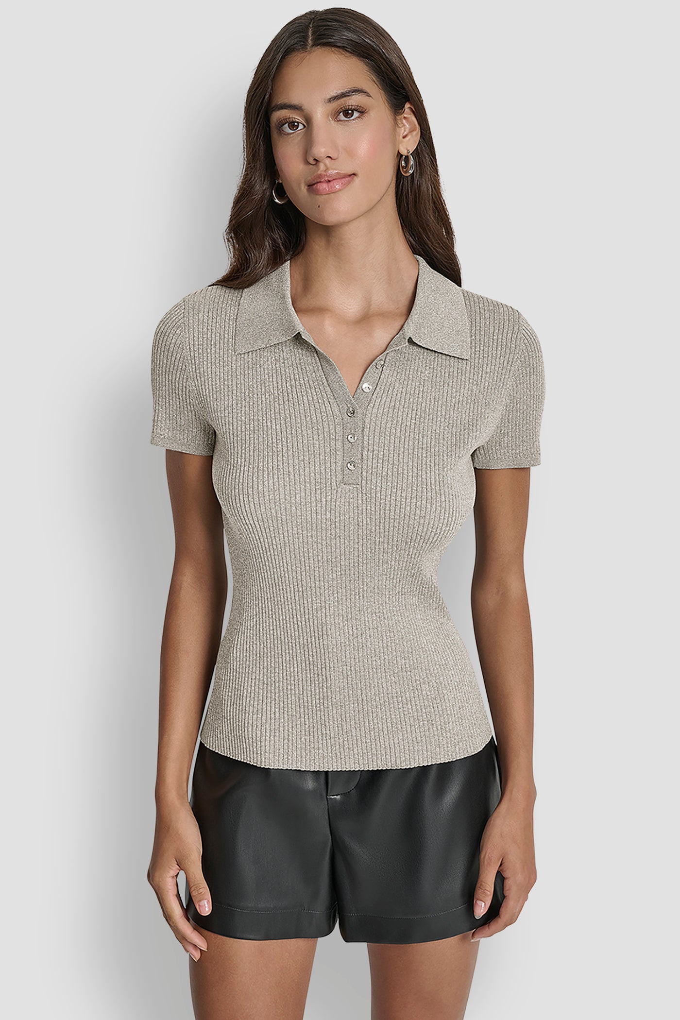 POLO RIB SWEATER WITH LUREX