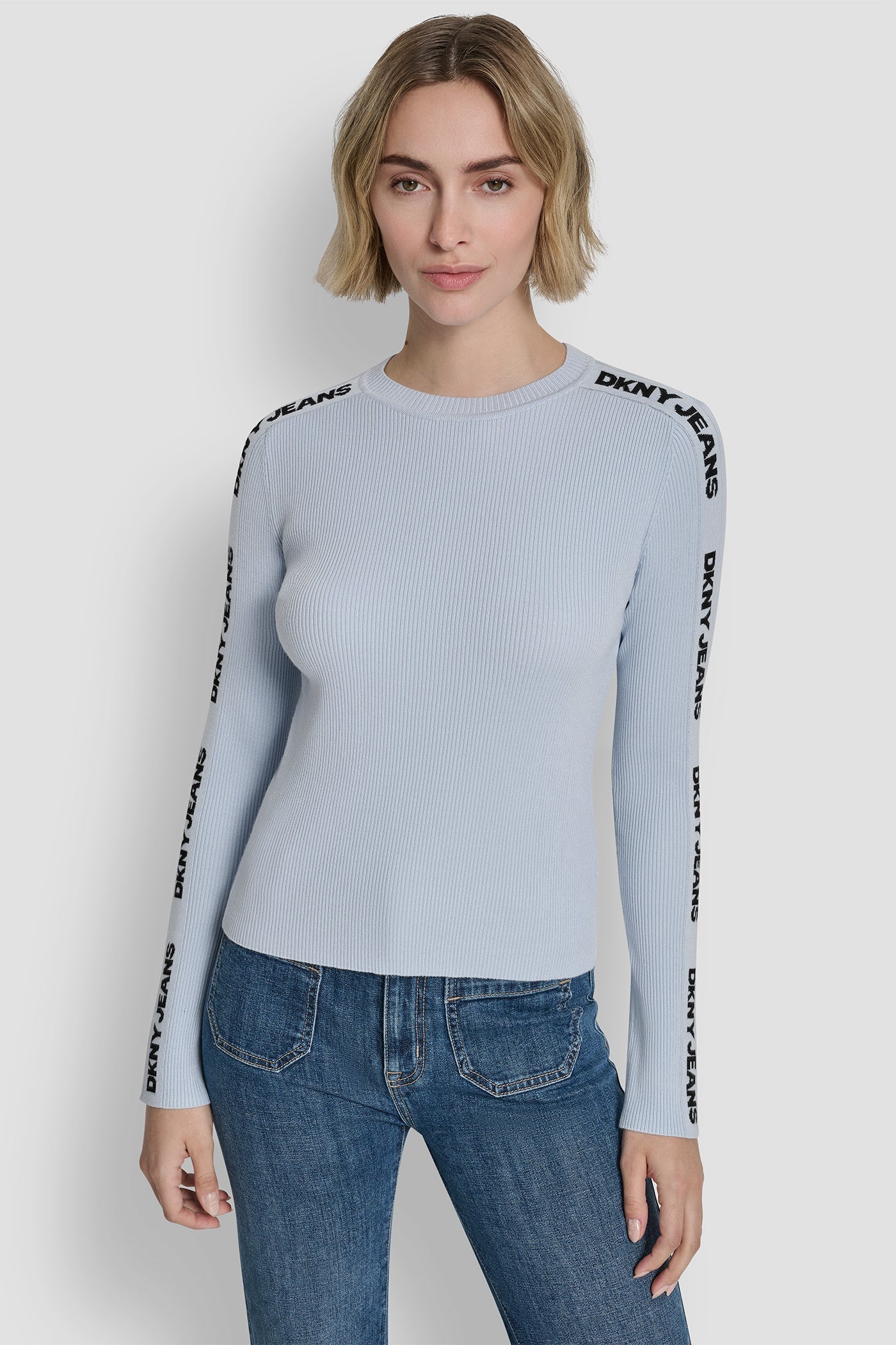 LONG SLEEVE LOGO TRIM SWEATER