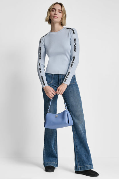 LONG SLEEVE LOGO TRIM SWEATER