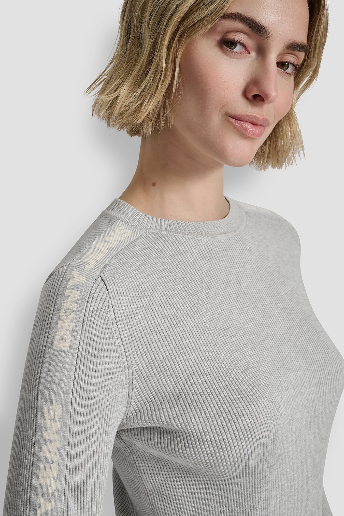 LONG SLEEVE LOGO TRIM SWEATER