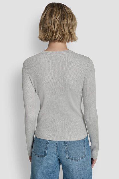 LONG SLEEVE LOGO TRIM SWEATER