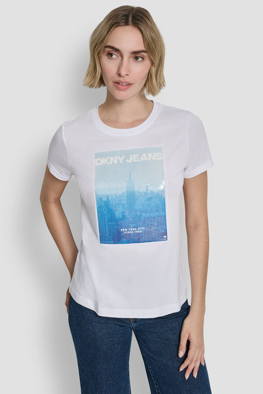 SEQUIN GRAPHIC LOGO TEE