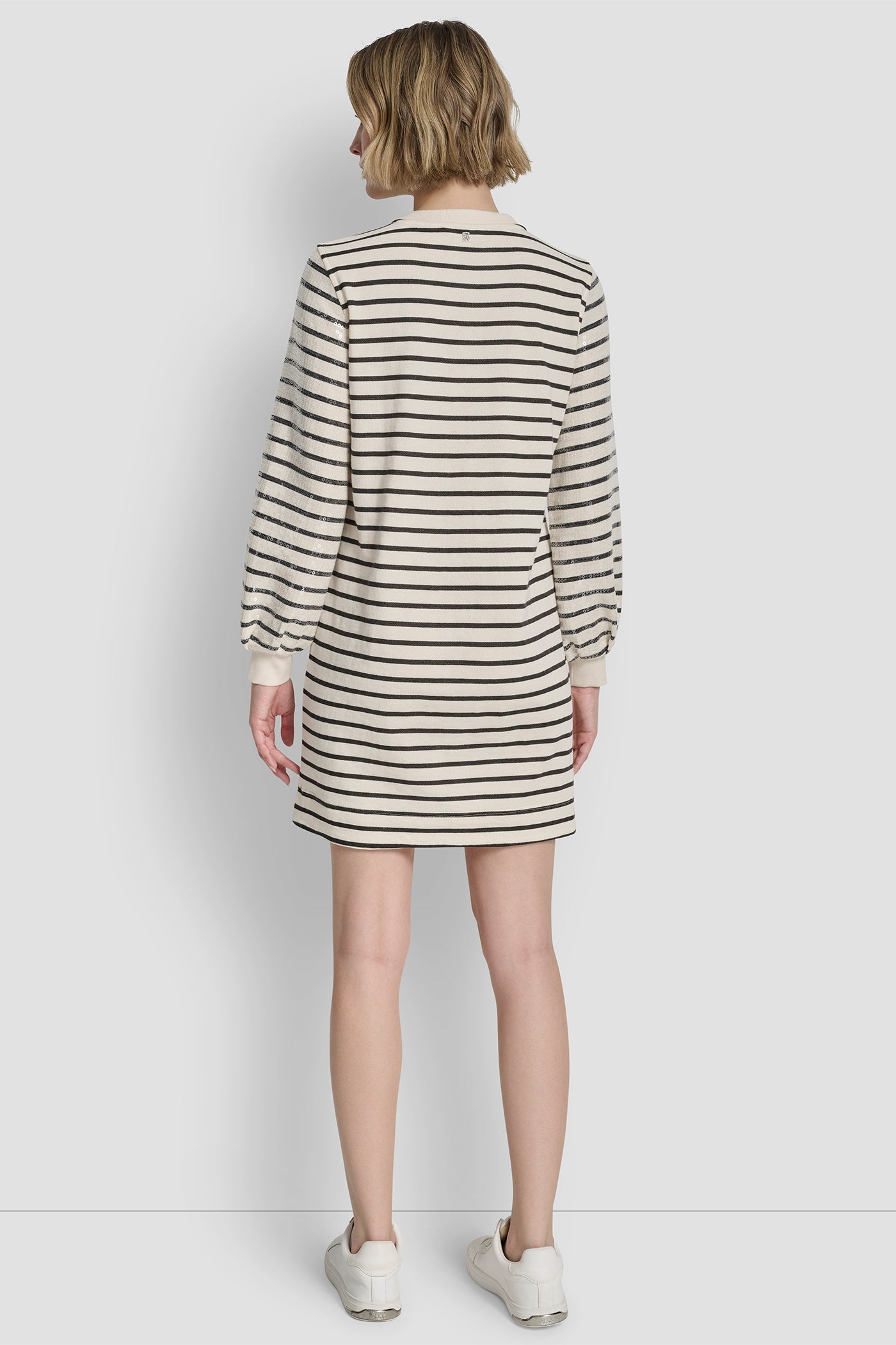 SEQUIN PLEATED SWEATSHIRT DRESS