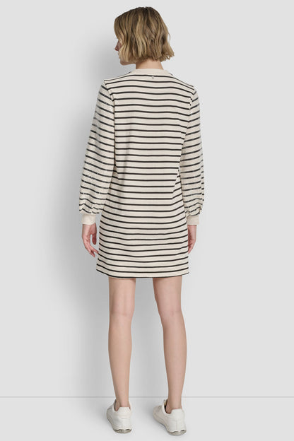 SEQUIN PLEATED SWEATSHIRT DRESS