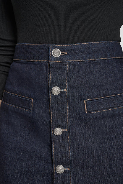 HIGH-RISE BUTTON FRONT MINI SKIRT