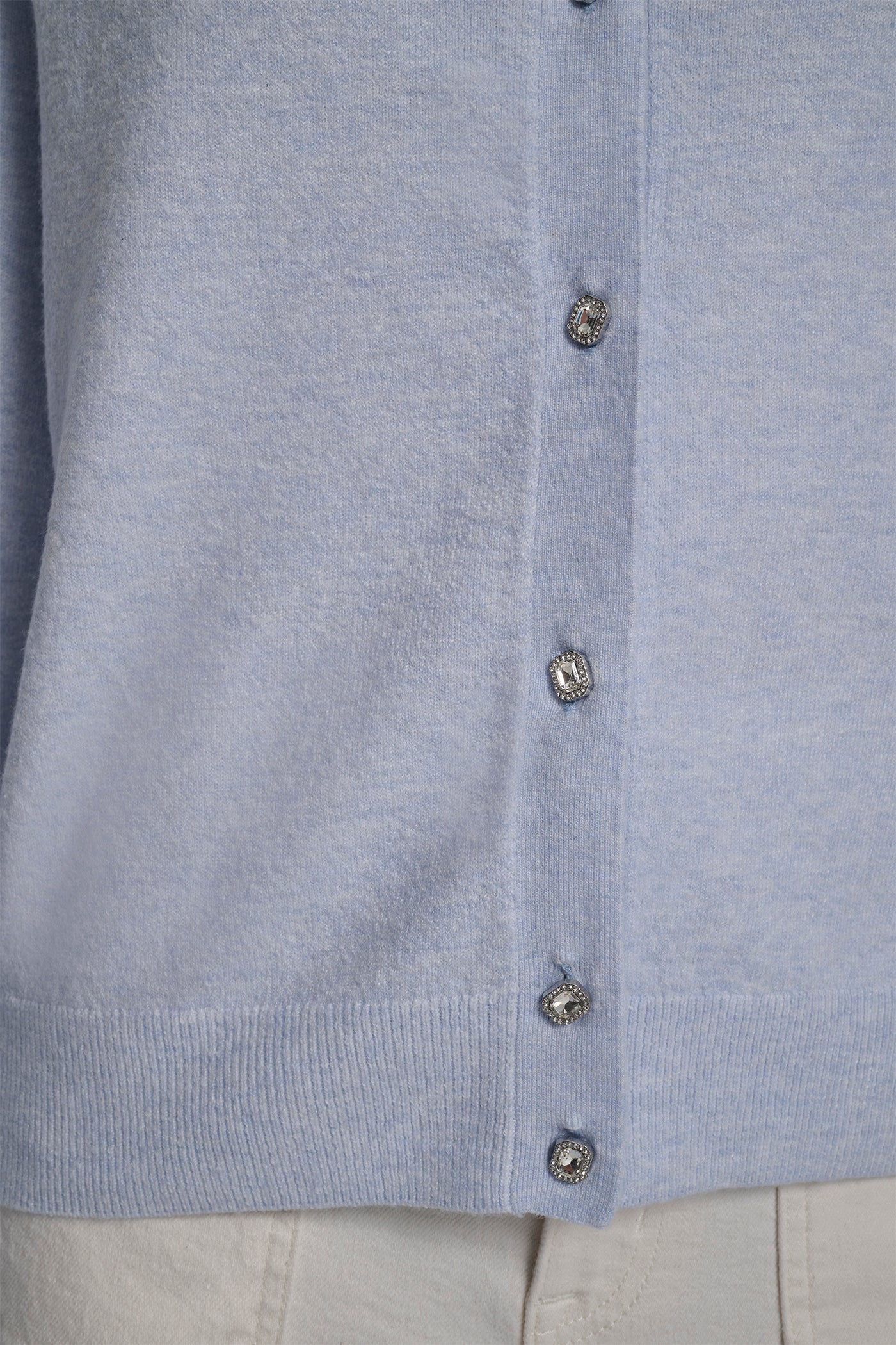 LONG SLEEVE CARDIGAN WITH RHINESTONE BUTTONS