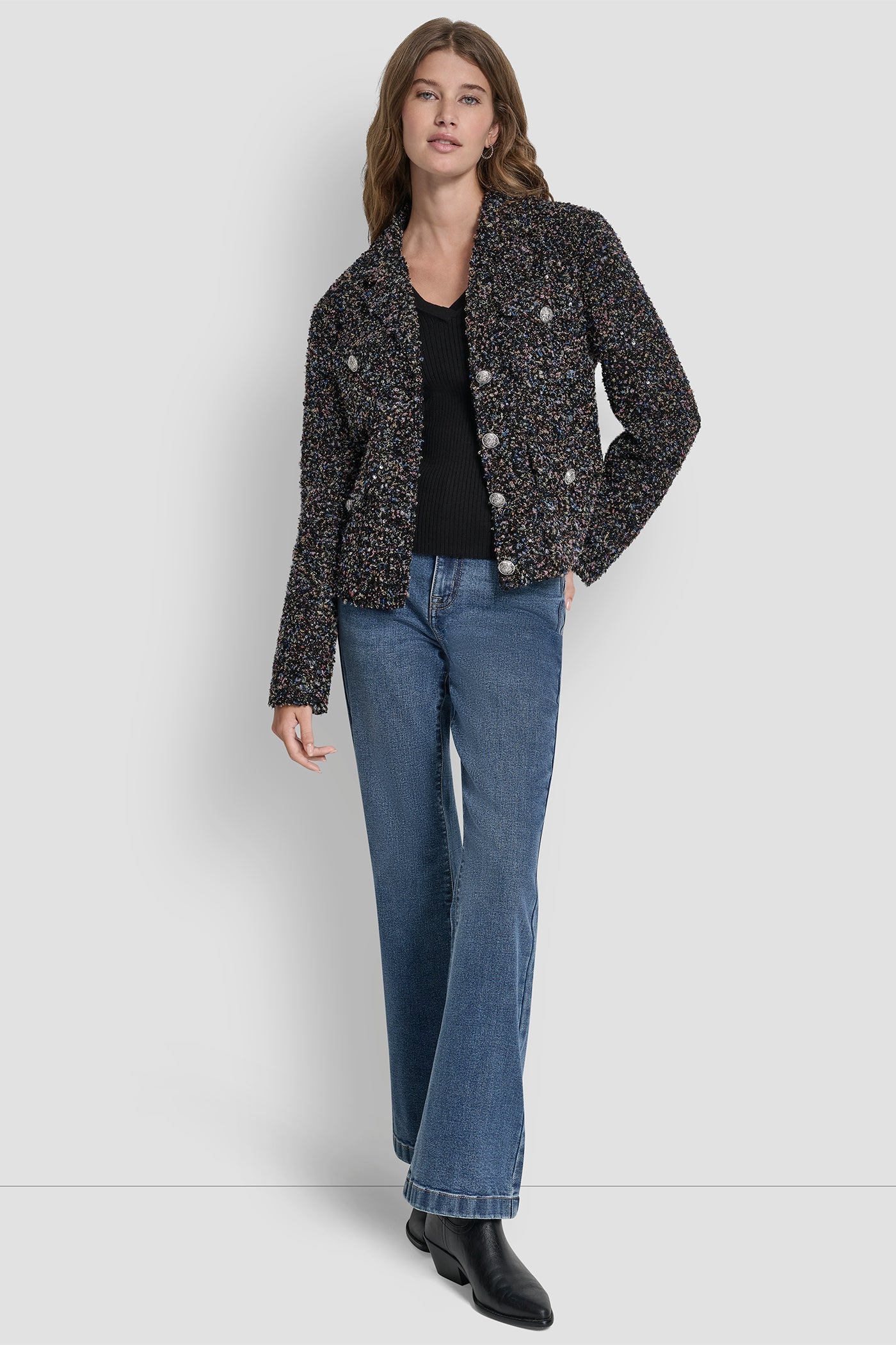 BUTTON FRONT JACKET WITH UTILITY POCKETS