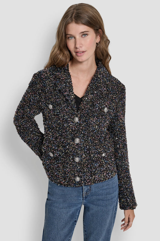 BUTTON FRONT JACKET WITH UTILITY POCKETS