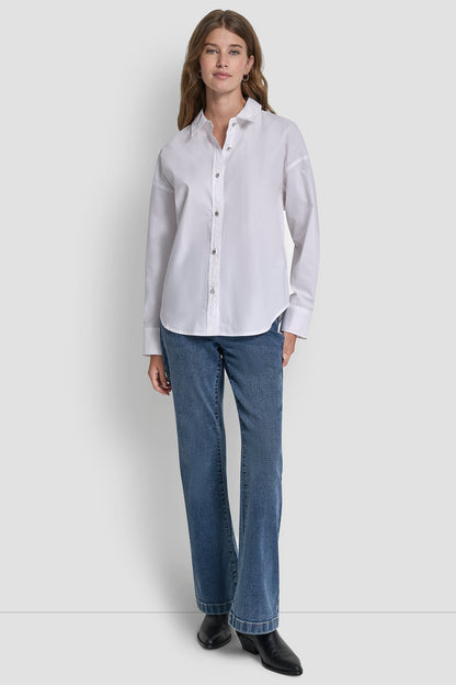 LONG SLEEVE RHINESTONE BUTTON FRONT SHIRT