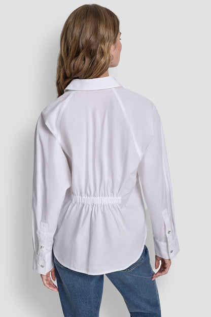 LONG SLEEVE RHINESTONE BUTTON FRONT SHIRT