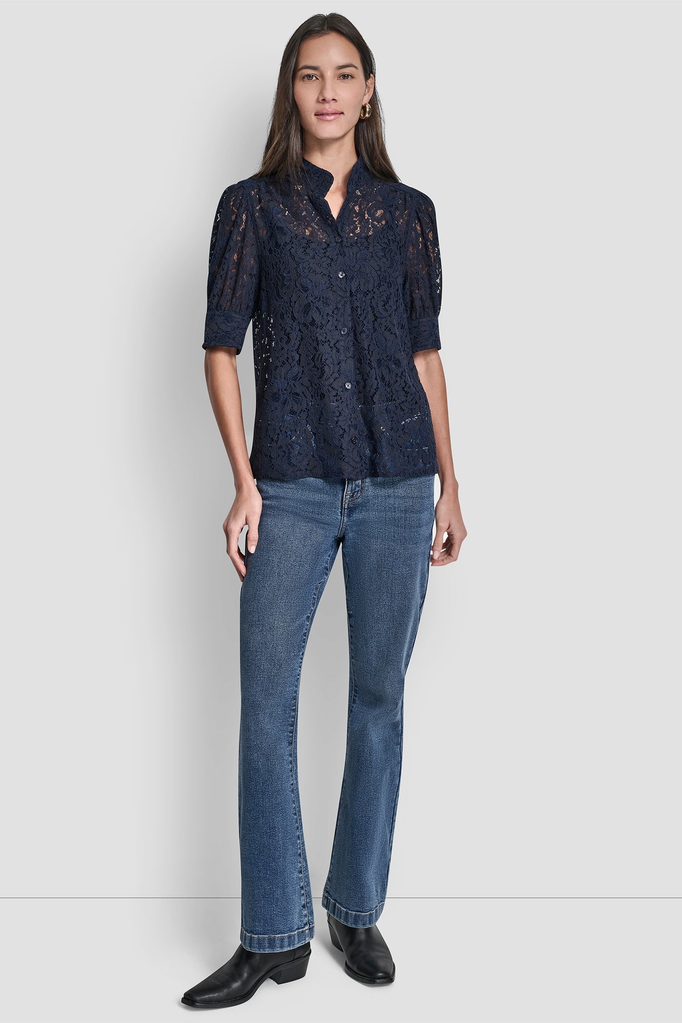 LACE PUFF SLEEVE SHIRT