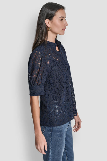 LACE PUFF SLEEVE SHIRT