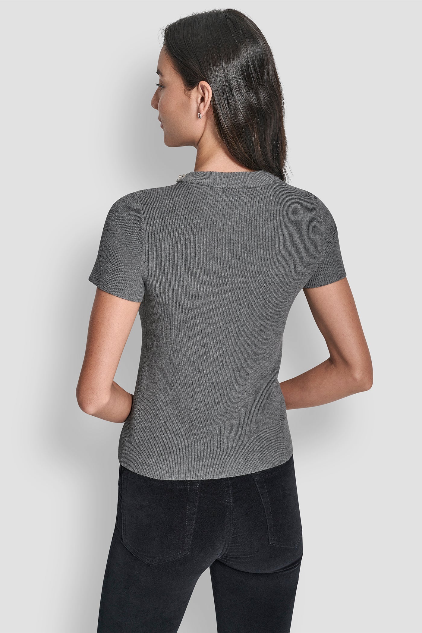 SWEATER WITH EMBELLISHED NECKLINE