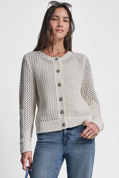 TEXTURED BUTTON FRONT SWEATER JACKET