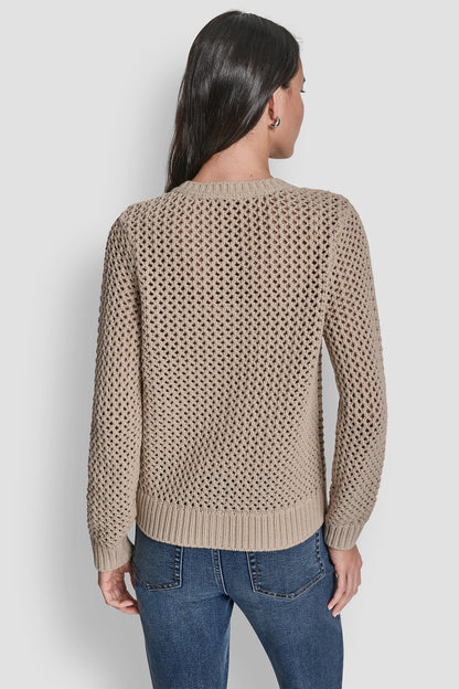 TEXTURED BUTTON FRONT SWEATER JACKET