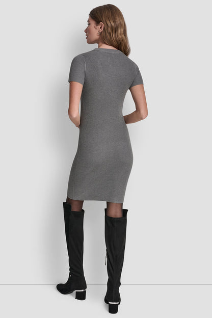 SHORT SLEEVE DRESS WITH EMBELISHMENTS