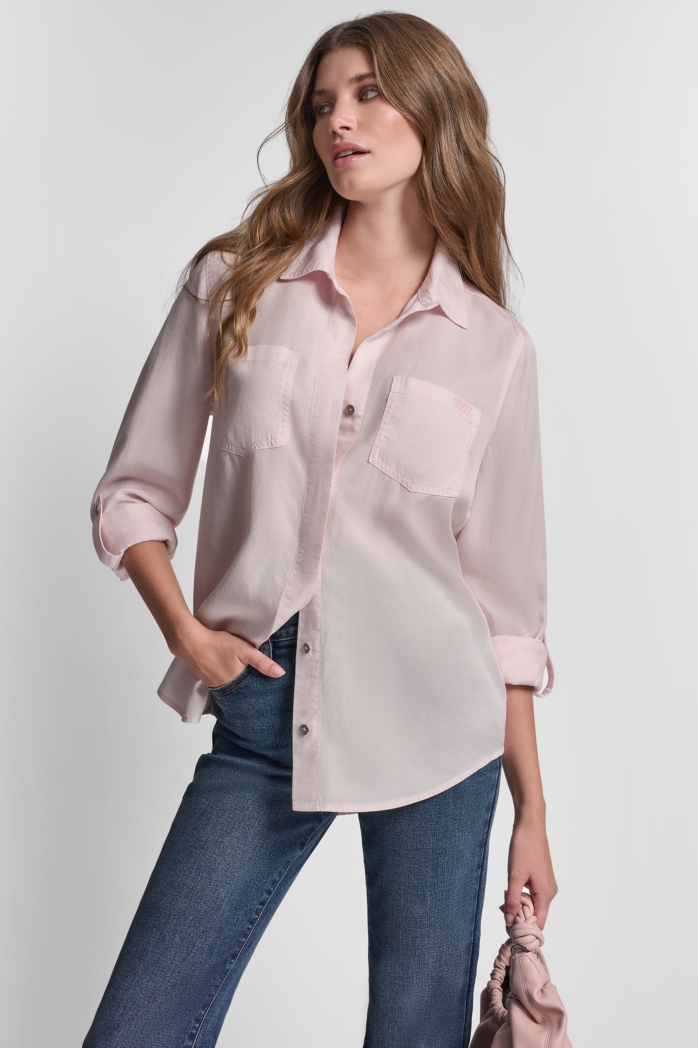 SPLIT BACK BUTTON FRONT WITH ROLL TAB
