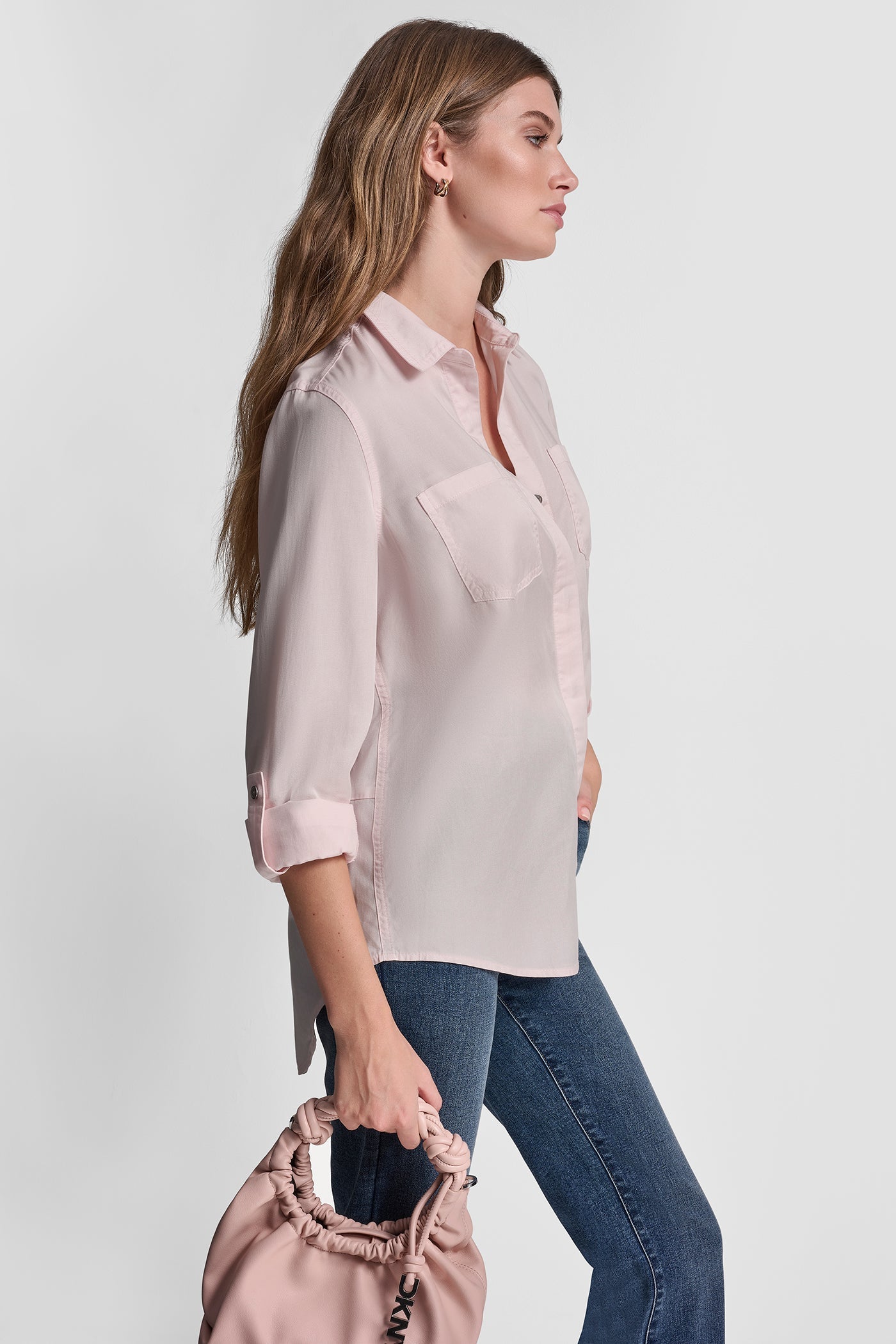 SPLIT BACK BUTTON FRONT WITH ROLL TAB