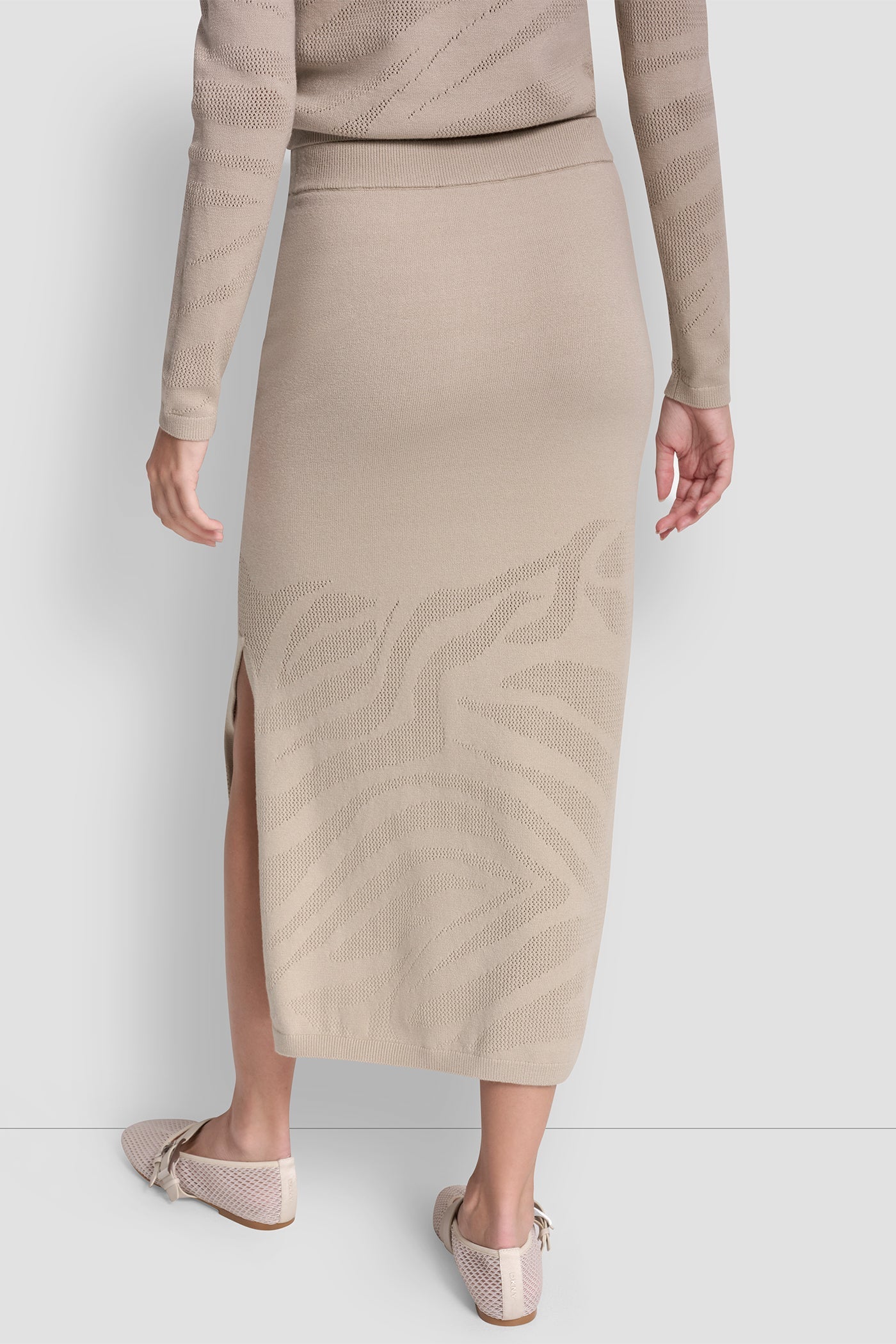 ZEBRA POINTELLE MIDI SKIRT