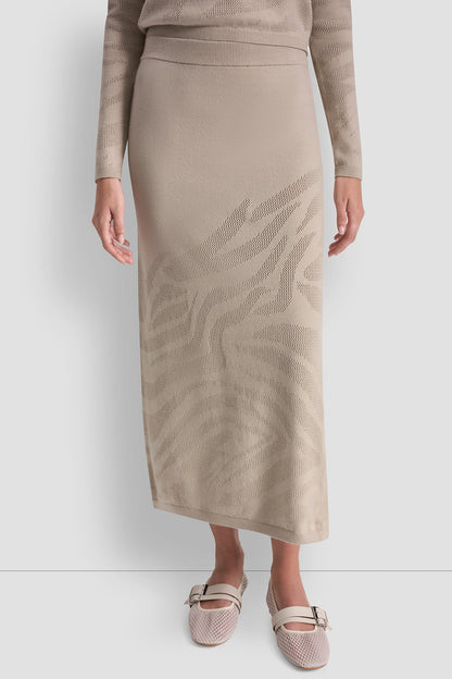 ZEBRA POINTELLE MIDI SKIRT