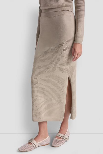 ZEBRA POINTELLE MIDI SKIRT