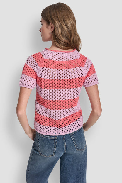 OPEN STITCH STRIPE SWEATER