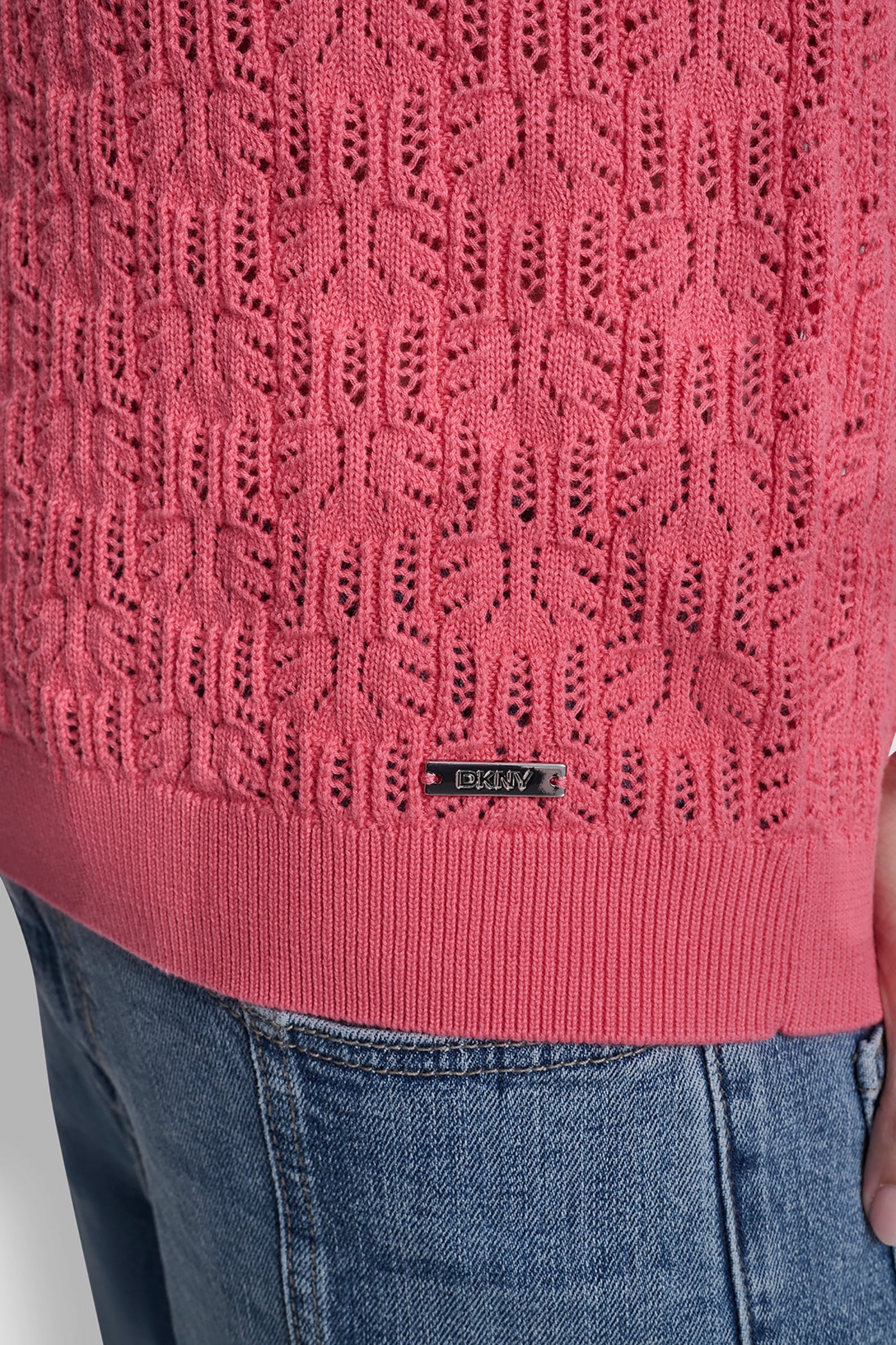LACE POINTELLE STITCH SWEATER