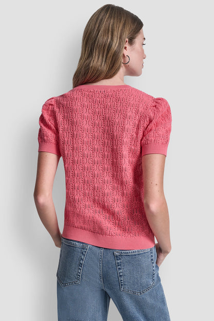 LACE POINTELLE STITCH SWEATER