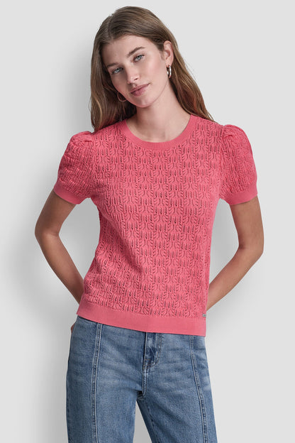 LACE POINTELLE STITCH SWEATER