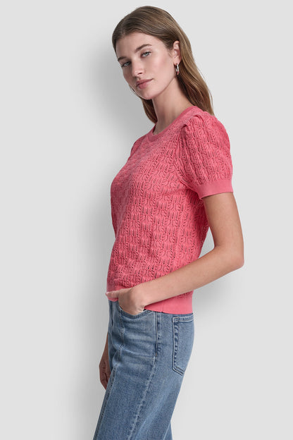 LACE POINTELLE STITCH SWEATER