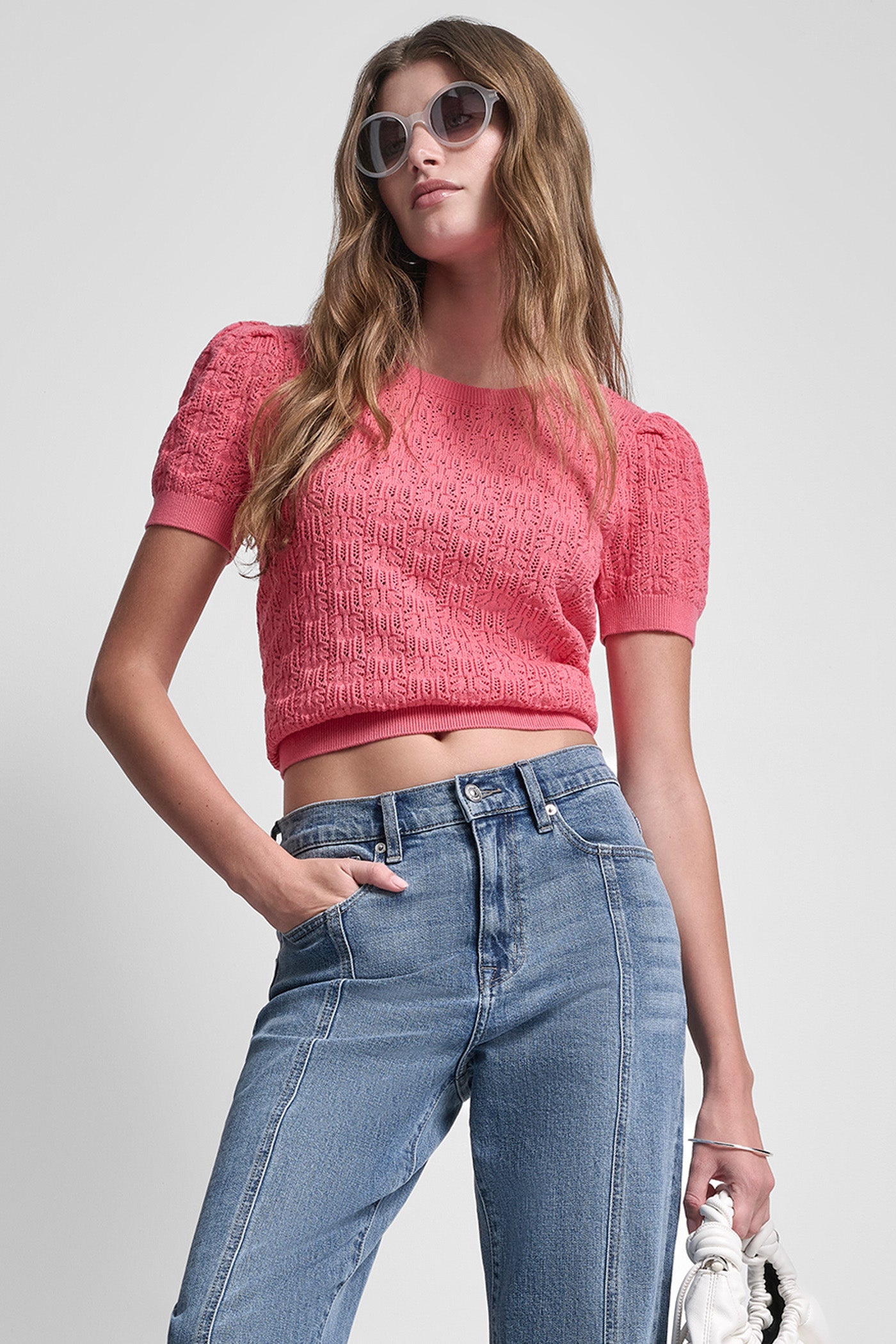 LACE POINTELLE STITCH SWEATER
