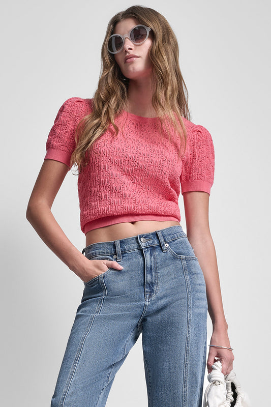 LACE POINTELLE STITCH SWEATER