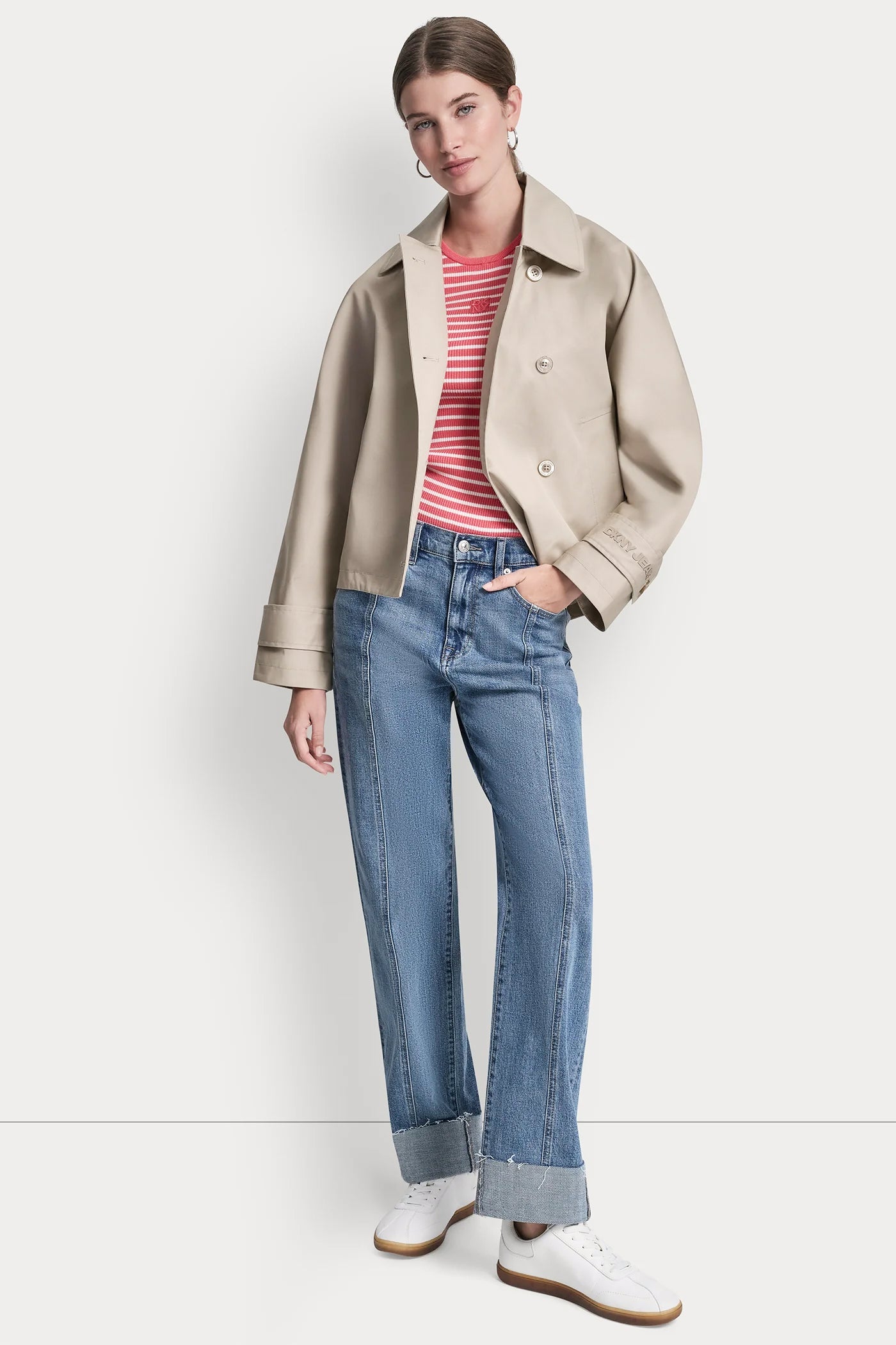 SINGLE-BREASTED MILITARY SHORT TRENCH