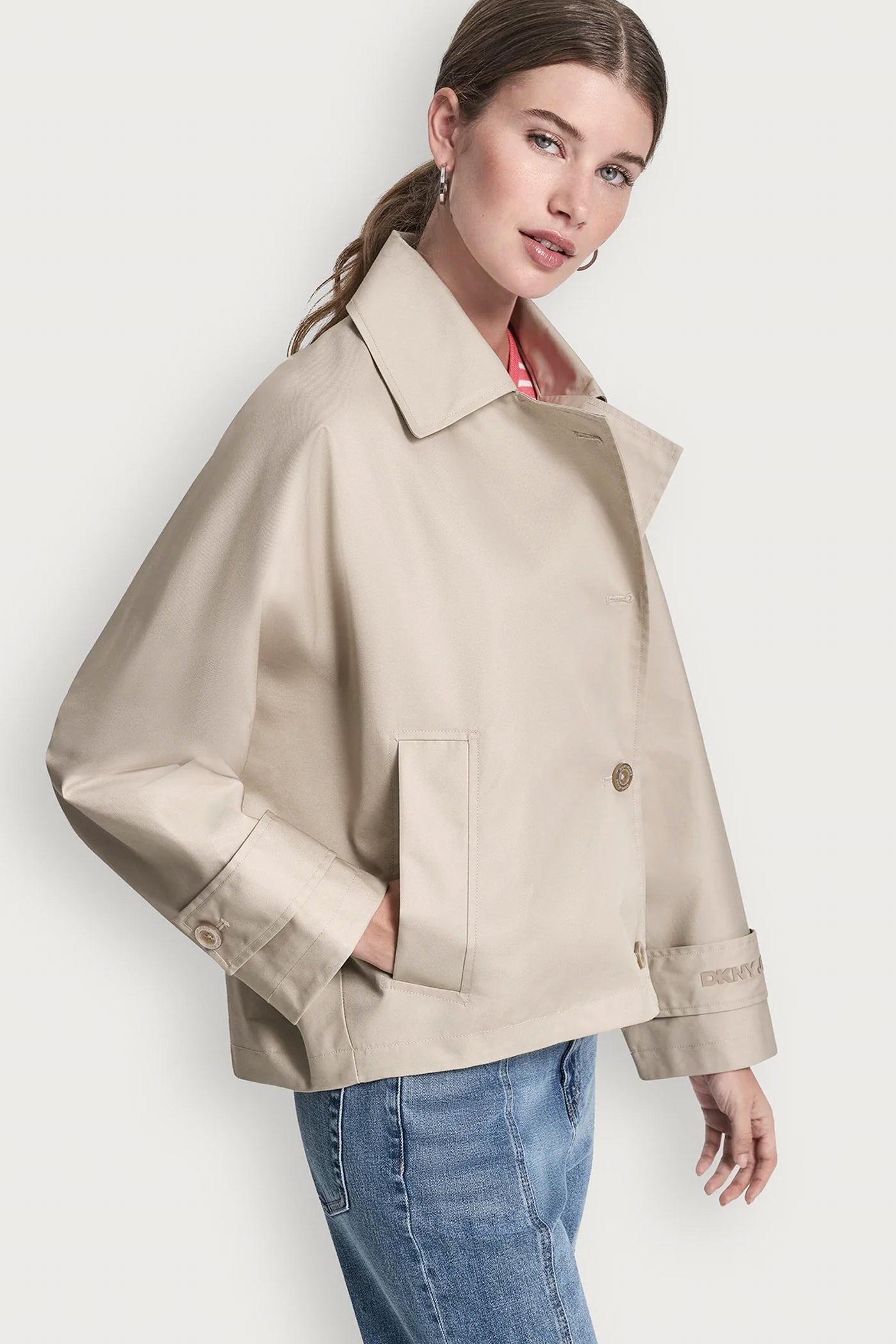 SINGLE-BREASTED MILITARY SHORT TRENCH