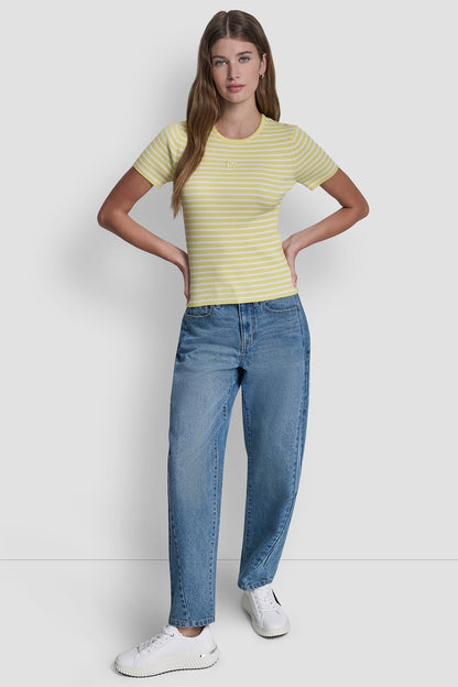 CREW NECK STRIPED TEE