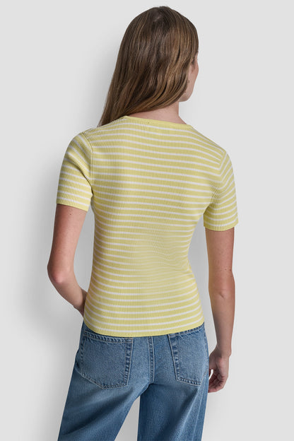 CREW NECK STRIPED TEE
