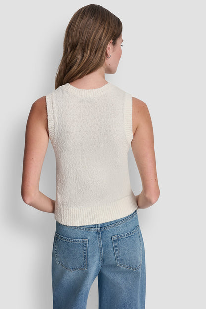 CREW NECK SLEEVELESS SWEATER