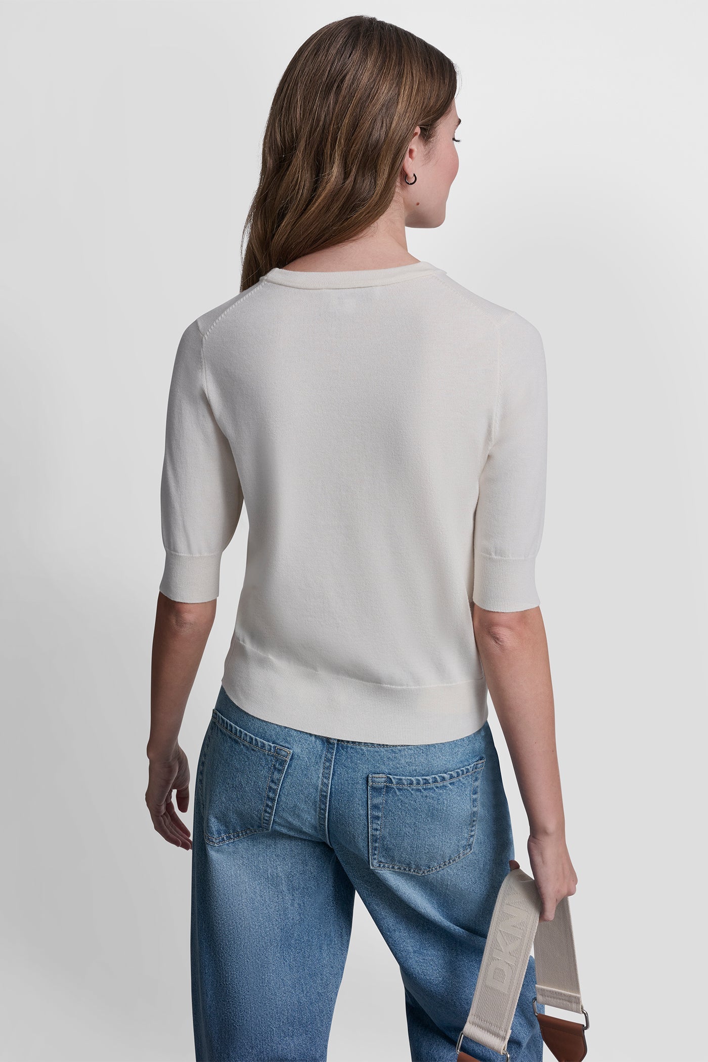 ELBOW SLEEVE CREW NECK SWEATER