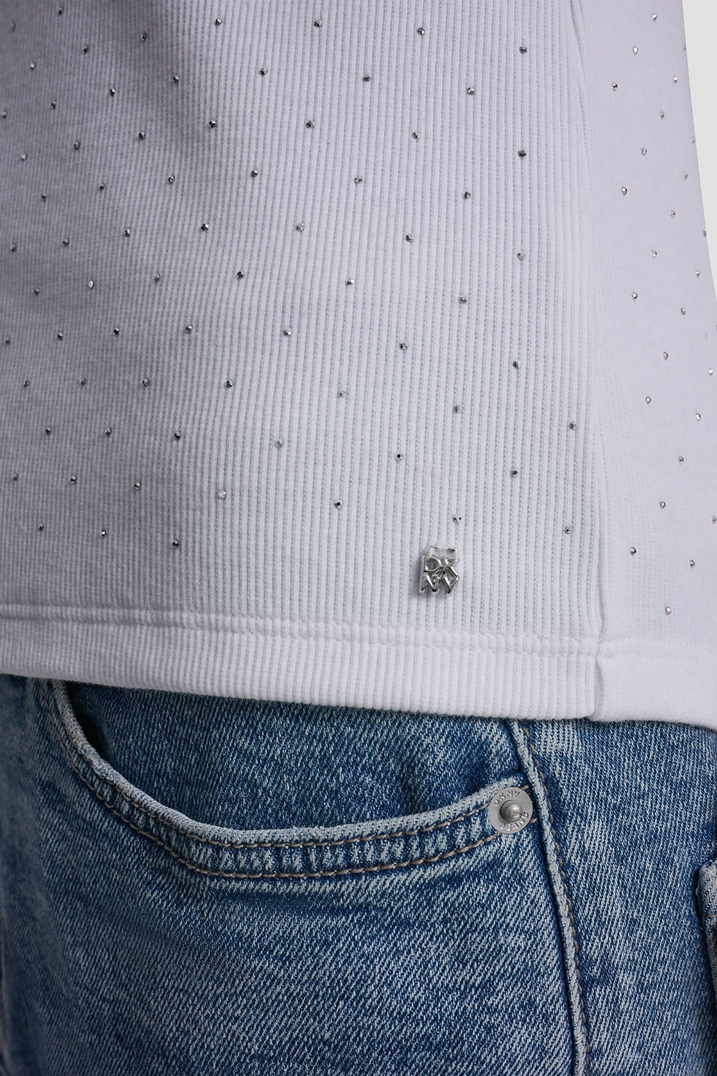RHINESTONES V-NECK TANK